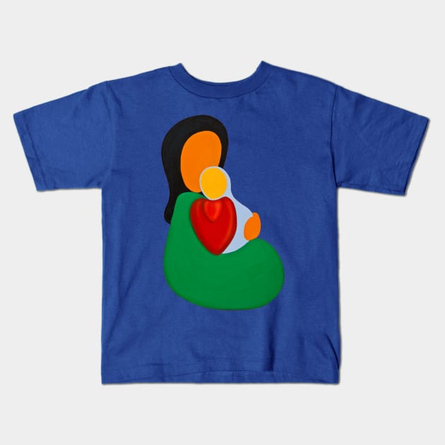 Mother & Son Kids T-Shirt by Lavott4Art